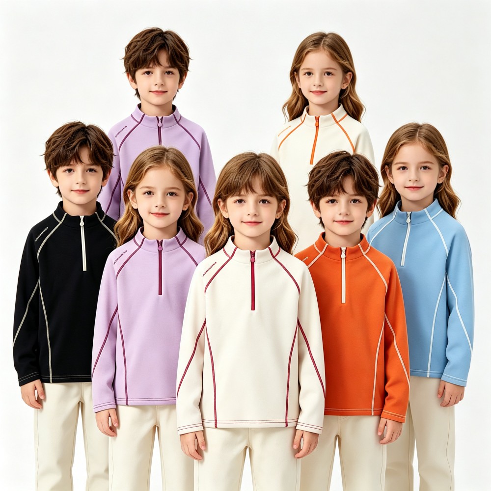 Outdoor Sport Activities For Kids - Children Half Zip Fleece Sweatshirt Boys