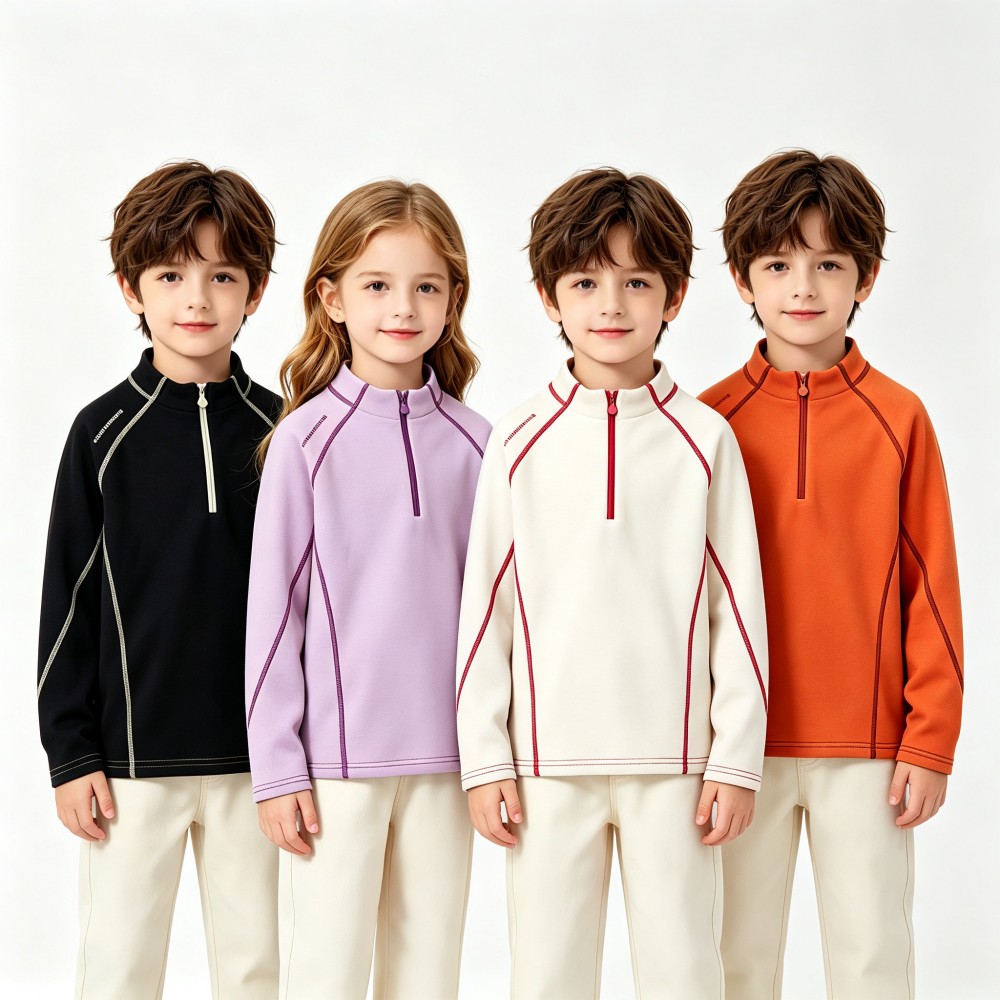 Autumn Winter Kids Half‑Zip Fl - Outdoor Sport Activities For Kids recension och pris